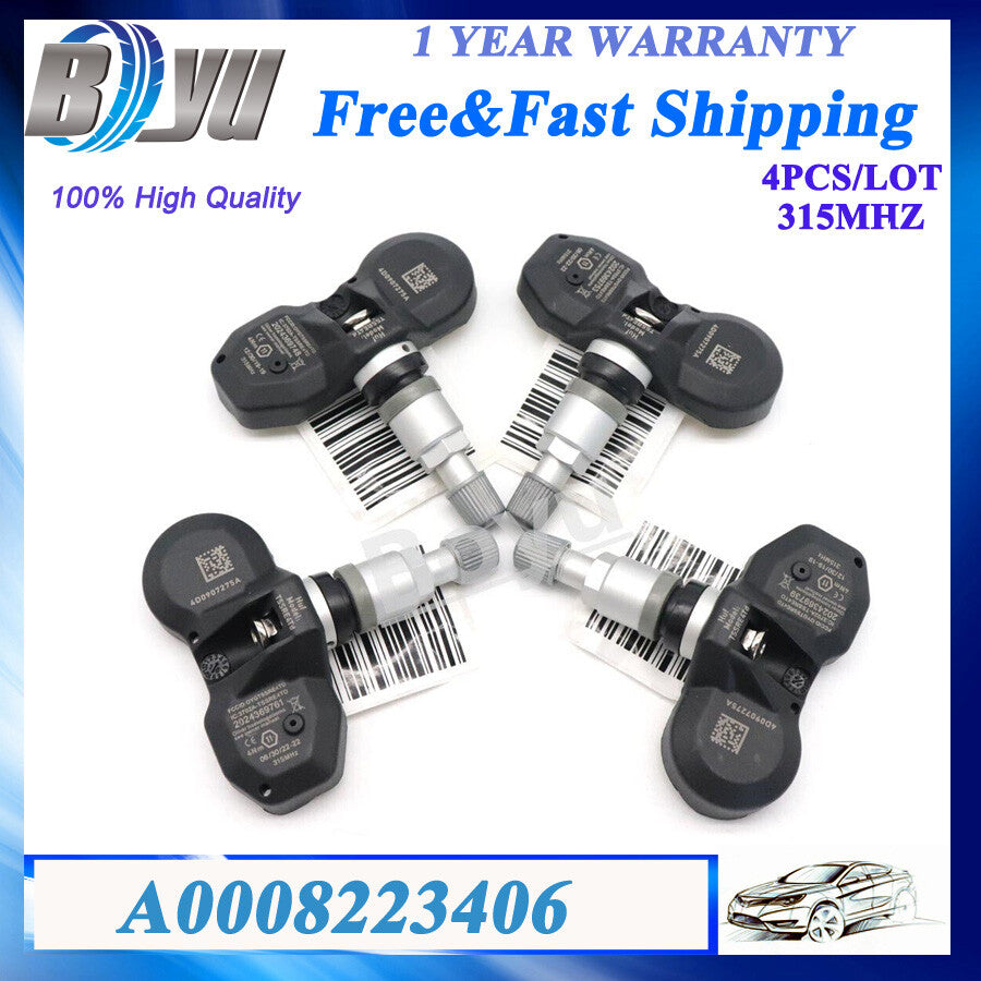 4pcs TPMS A0008223406 Tire Pressure Sensor 315Mhz for Audi for Maybach for Mercedes-Benz