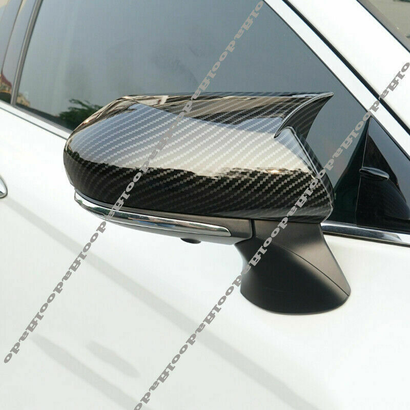 Carbon Fiber Look Ox Horn Rearview Mirror Cover Trim for Toyota for Avalon 2019-2022