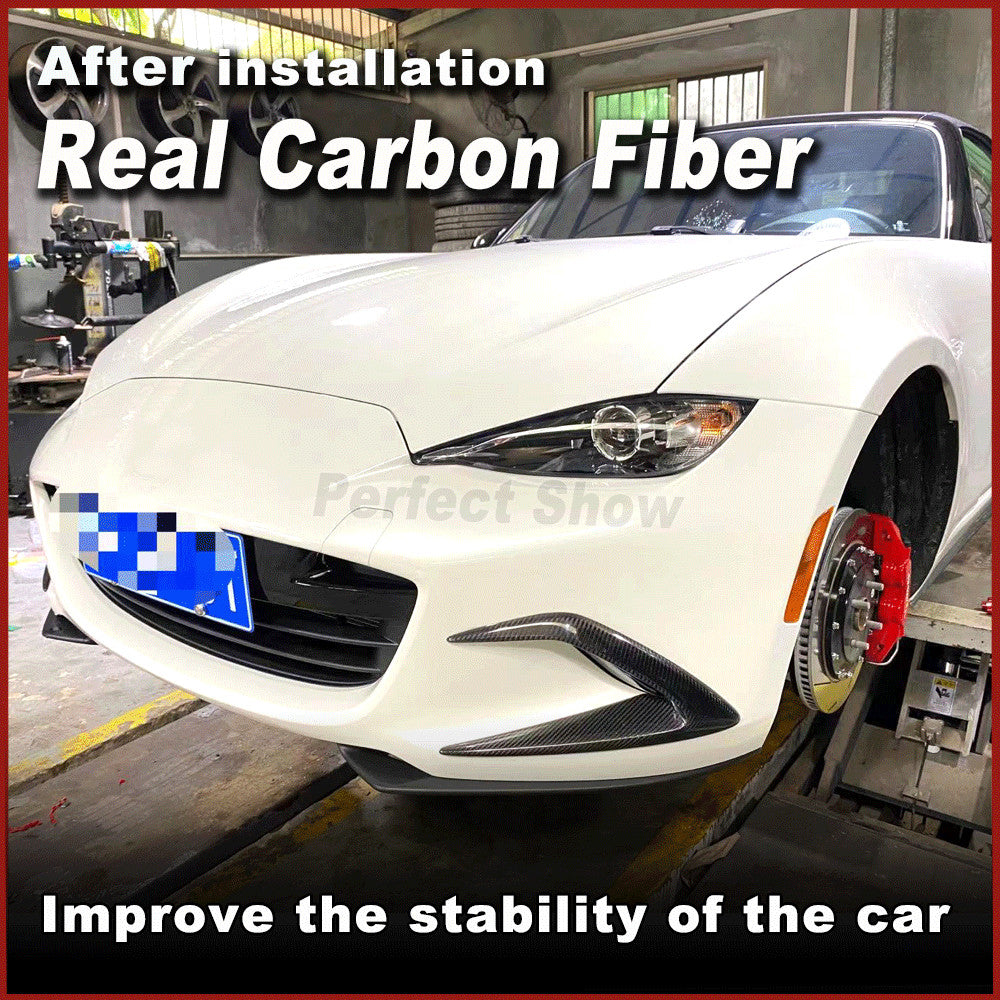 for Mazda MX5 MX-5 2022UP Real Carbon Fiber Front Bumper Fins Canards Splitters