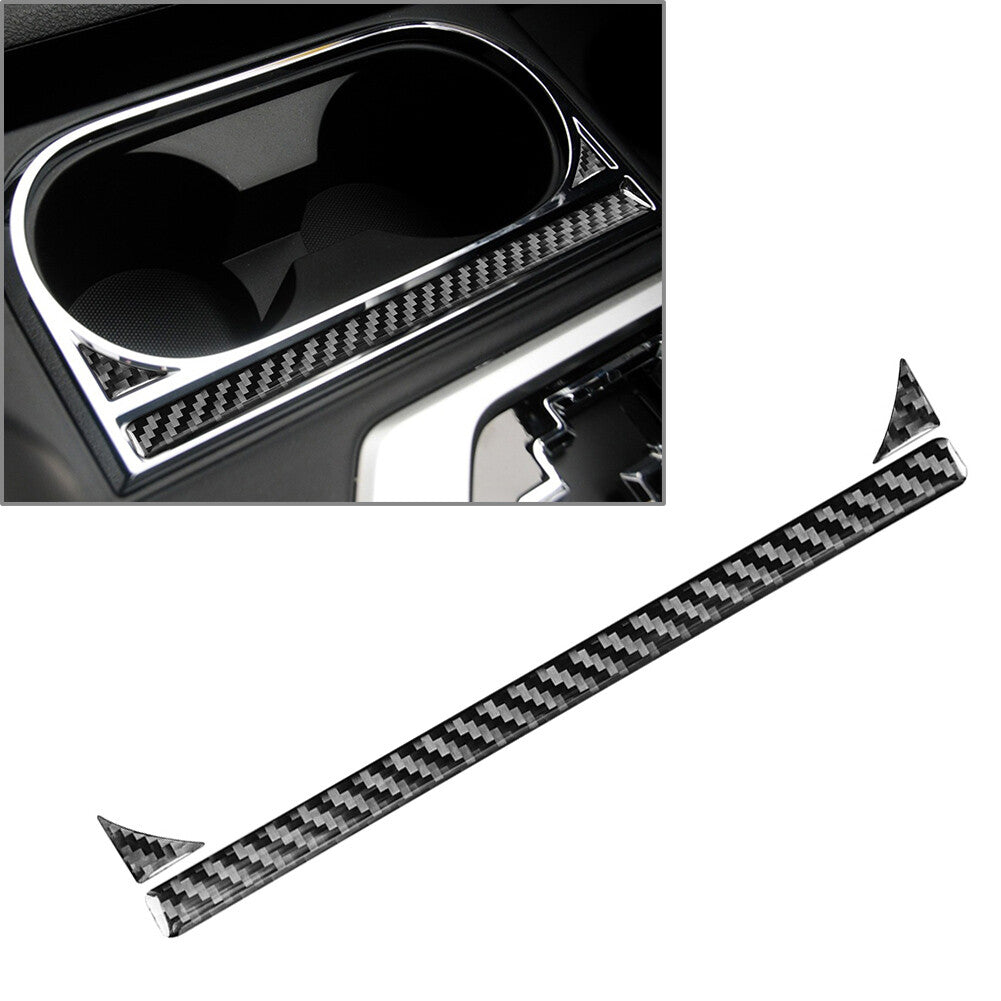 for Toyota Tundra 14-21 15 RHD Carbon Fiber Cup Holder Panel Interior Cover Trim
