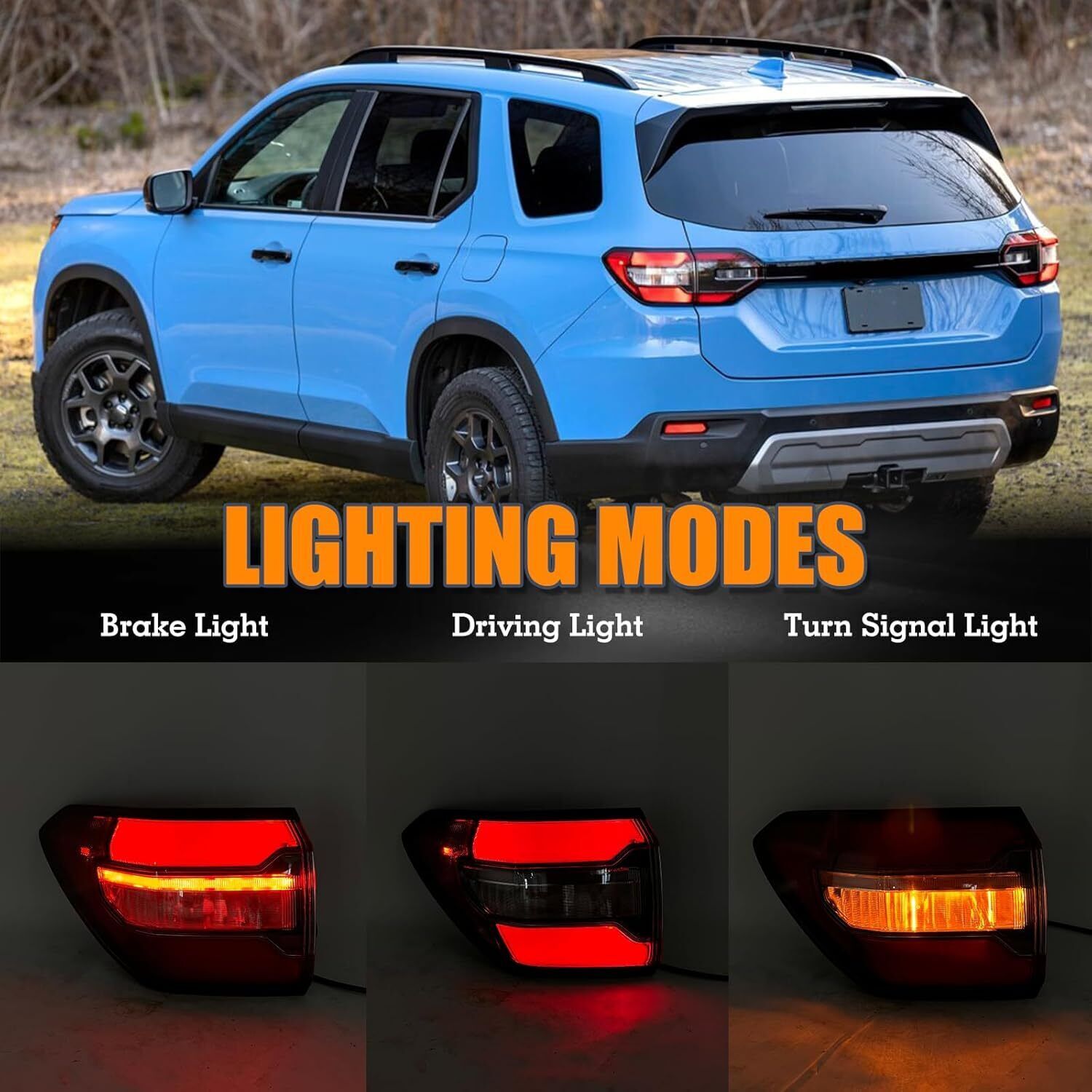 Right outer LED taillight and rear brake light applicable to for Honda Pilot 2023 2024