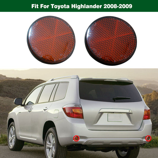 1Pair Red Rear Bumper Reflector Tail Lamp Lights for Toyota Highlander 2008-2009