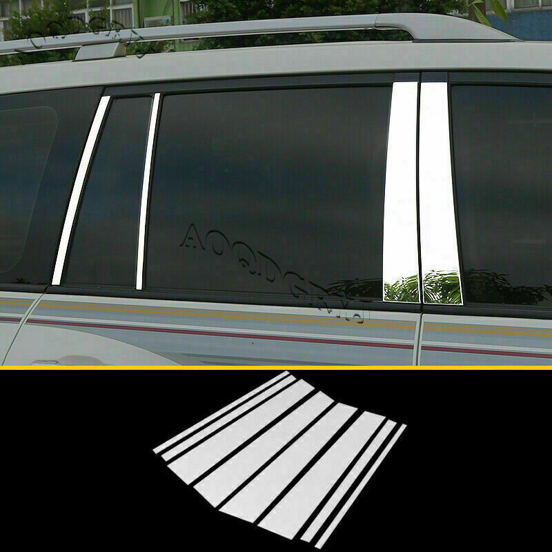 CHROME Stainless Pillar Posts for Toyota for Land Cruiser 08-21 Set Door Cover Trim