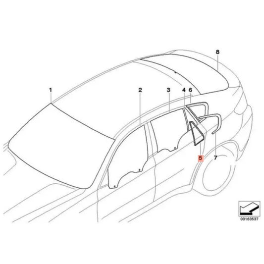 Fixed Side Window Frame for BMW X6 E71 E72 08-14
