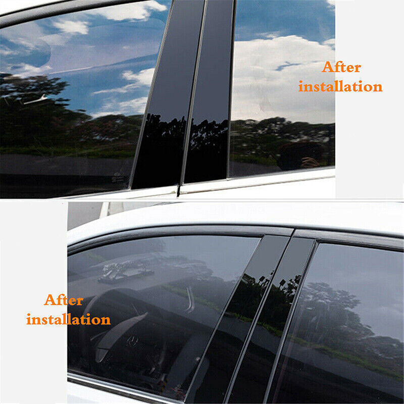 for Ford Taurus 10-2019 Piano Black Pillar Posts Door Window Molding Strip Trims