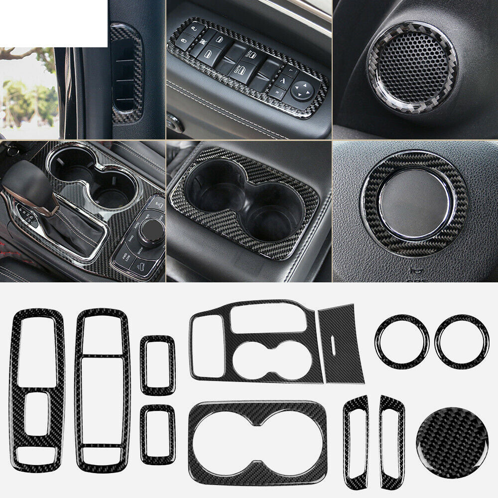 Real Carbon Fiber Car Interior Kit Cover Trim for Jeep Grand Cherokee 2016-2020
