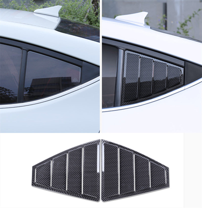 Side Vent Window Scoop Louver Trim for Hyundai for Elantra 17-2019 2020 Carbon Fiber