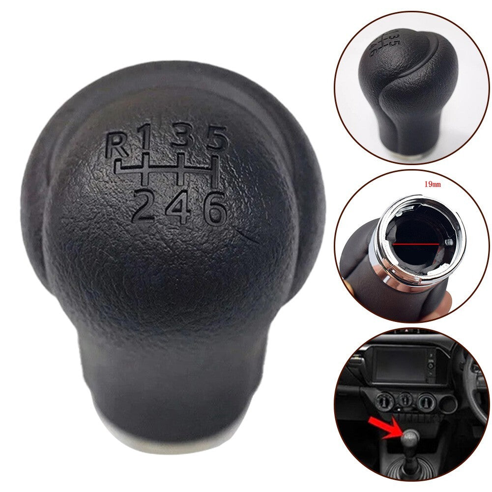 BLACK GEAR SHIFT KNOB FOR MANUAL 6 SPEEDS for TOYOTA for HILUX REVO 2015-20