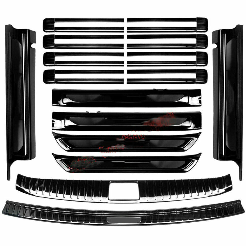 for KIA Carnival 2021-23 Black Steel Molding Plate Door Sill Scuff Trim Kit 16x