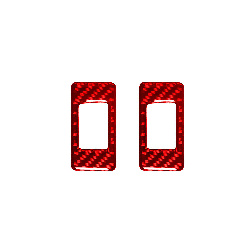 2X Red Carbon Fibre Rear Window Lifting Plate Trim For Land for Range Rover Sport