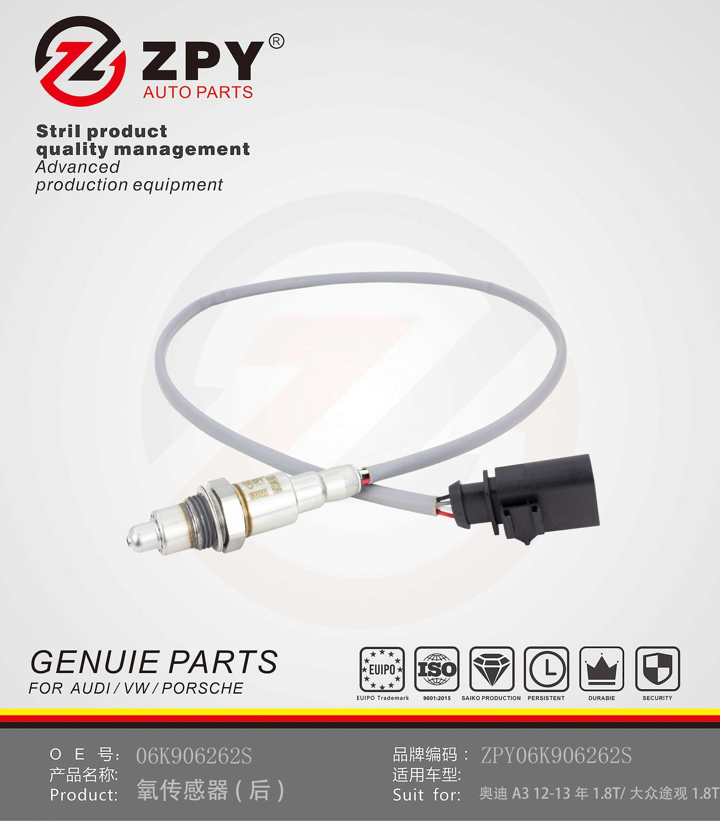 ZPY Fit for Audi A3 Quattro S3 2015-2018 Downstream Oxygen Sensor 06K906262S