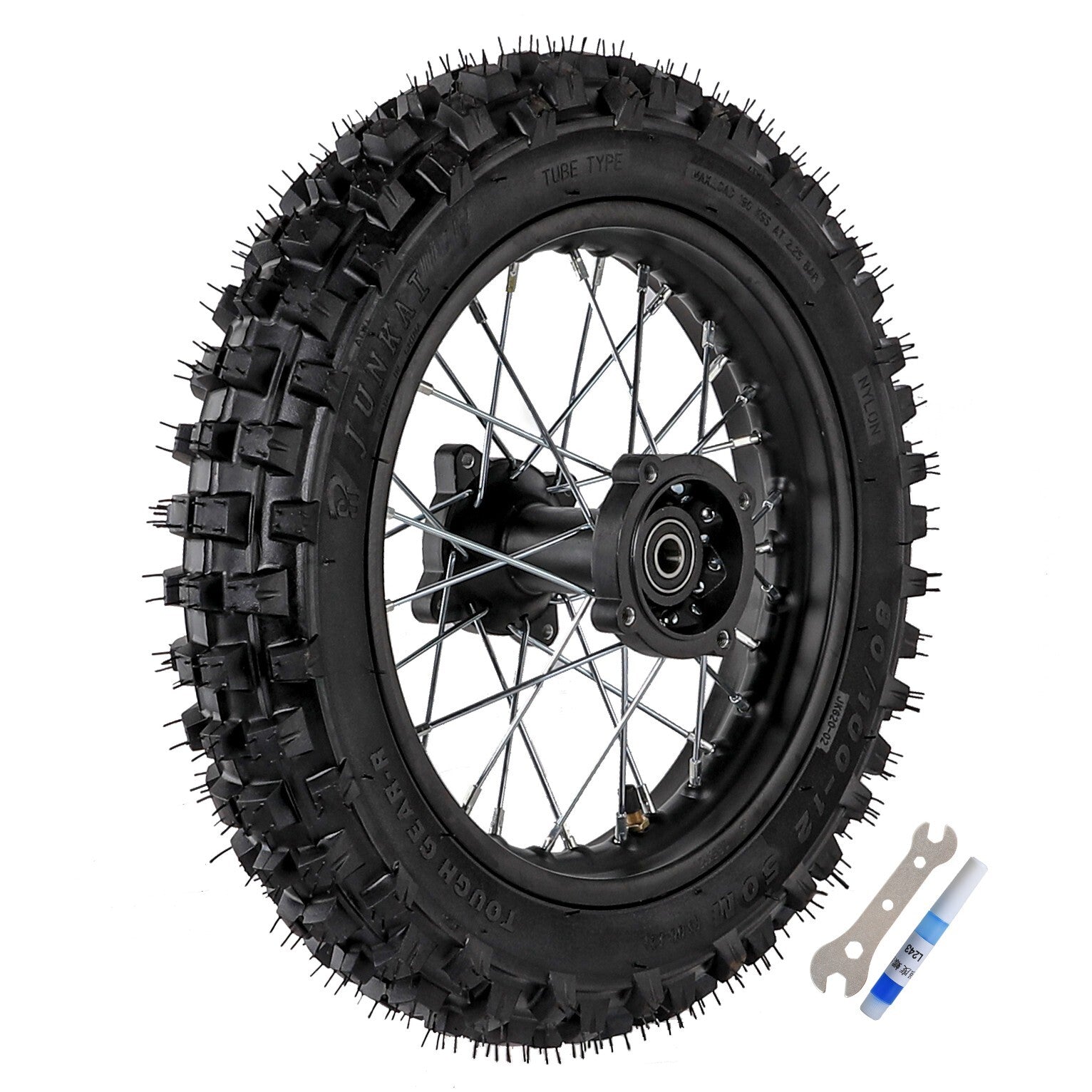 12-inch rear wheel, 80/100-12 tire, 3.00-12 rim, swingarm, Taodao SSR bicycle, 110cc, 125cc.