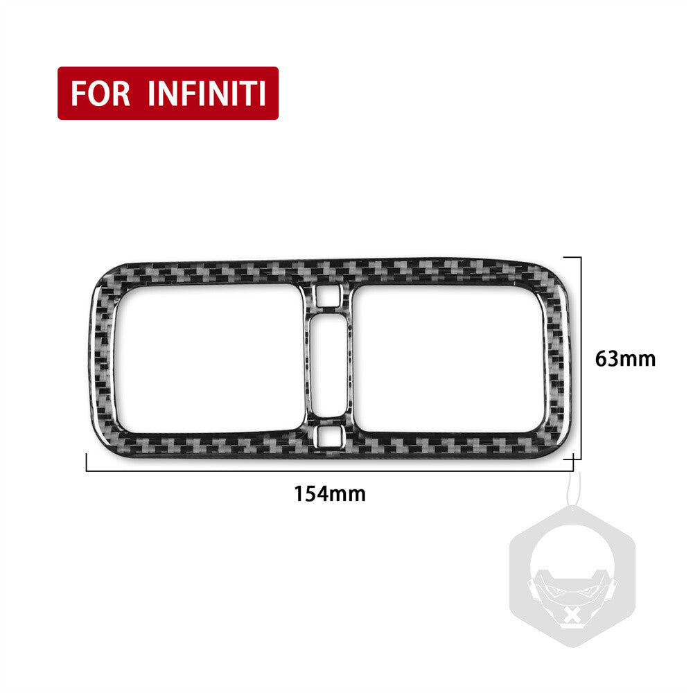 Carbon Fiber Rear Air Vent Outlet Panel Cover Fit for Infiniti G37 Sedan 2010-13