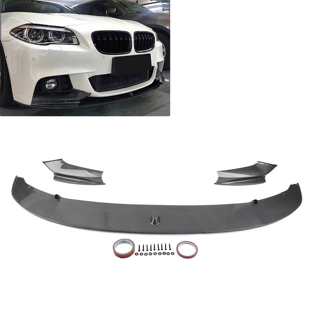 Front Bumper Spoiler Lip for BMW 5 Series F10 M Sport 2011-2016 Carbon Fiber cl