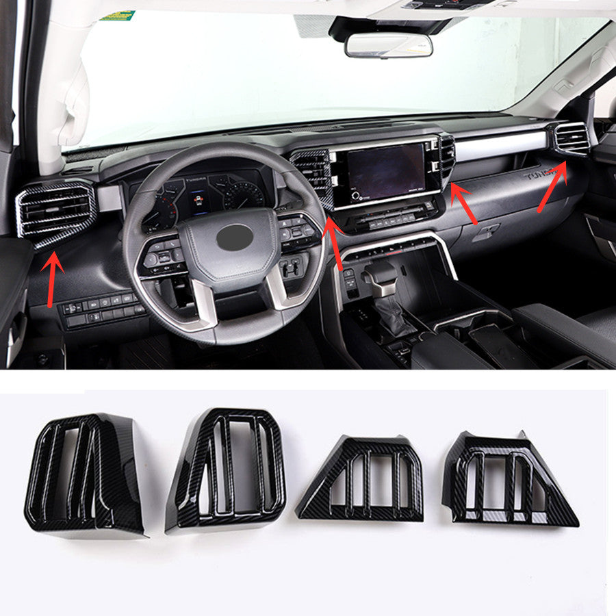 Suitable for Toyota Tundra 2022 2023 dashboard vent cover trim carbon fiber kit