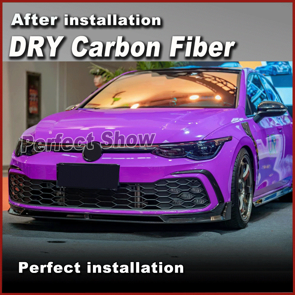 for Volkswagen  for VW for Golf 8 GTIMK8 2021-2024 DRY Carbon Front Bumper Spoiler Lip