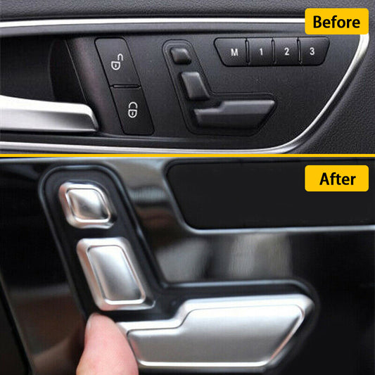 for Mercedes-Benz A B C E GLA CLA W204 W212 for Seat Adjust Button Cover Trim 6PCS