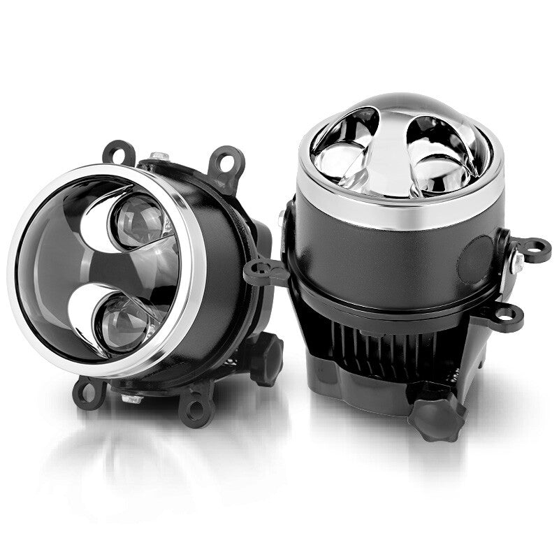 2X 3.0 Bi LED Fog Projector Lens Hi/Low Beam Retrofit Fog Light Lamp White 80W