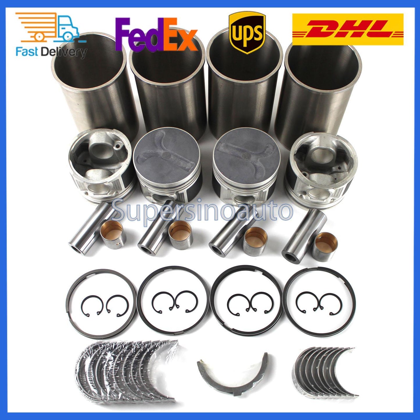 Engine Rebuild Kit w/ Valves for Nissan TD27 TD27T Engine/ TCM Forklifts D21 D22