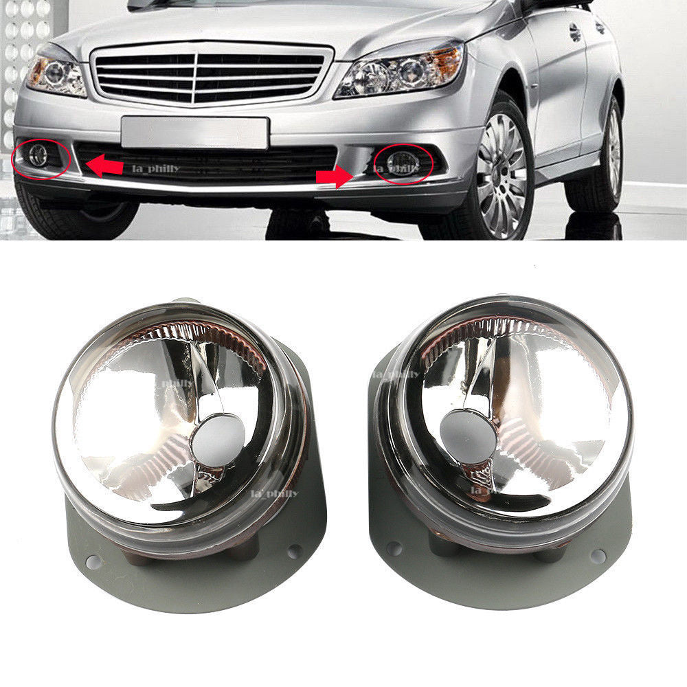 Pair LH RH Fog Light Lamp No Bulb for Mercedes C300 CL550 CLK350 2048202256