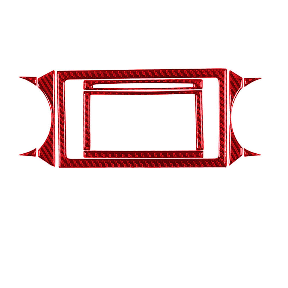 Red Carbon Fiber Radio Navigatio Frame Cover Trim for Toyota Tacoma 2016-2021