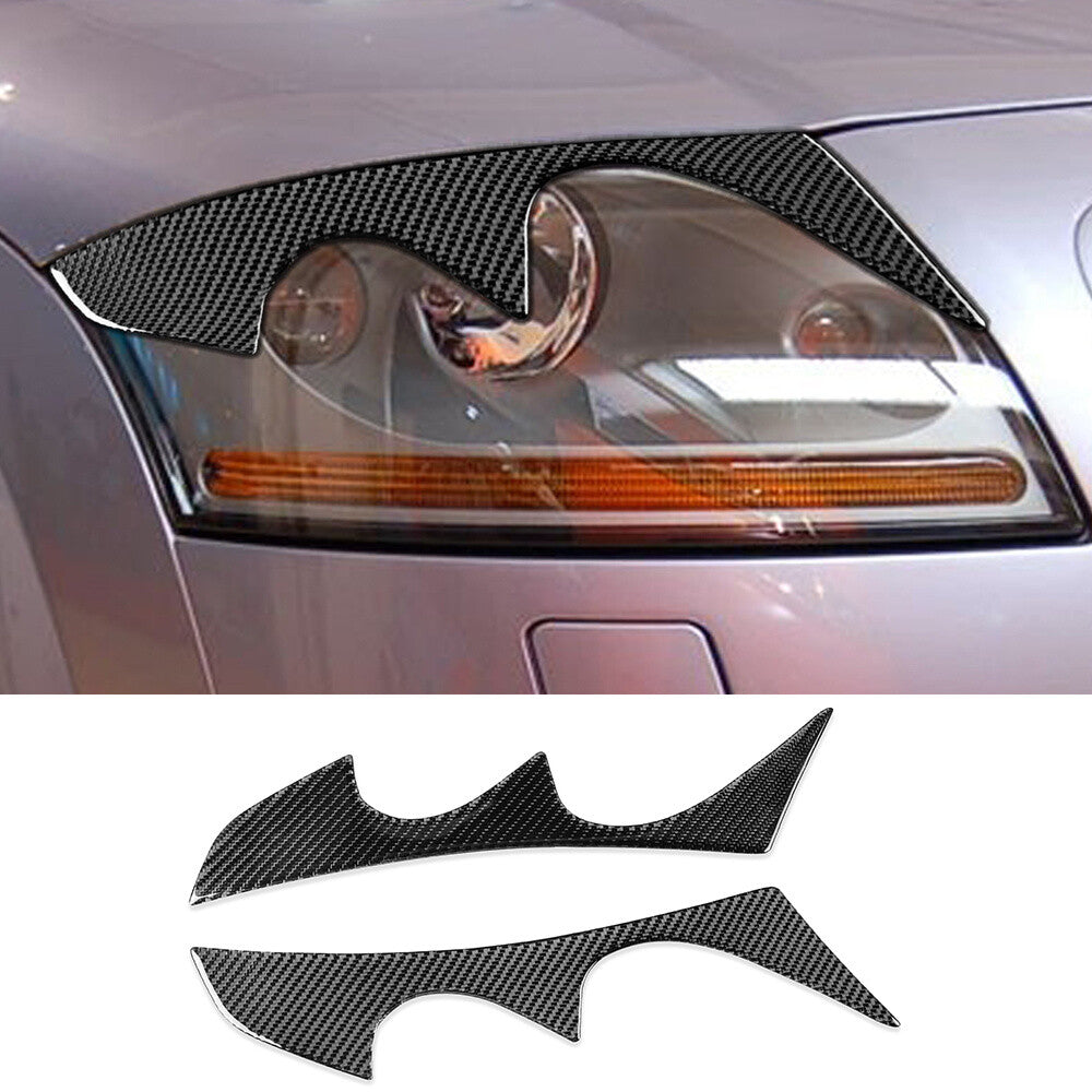 Carbon Fiber Front Headlight Eyelids Eyebrow Cover Fit for Audi TT MK1 1998-2006