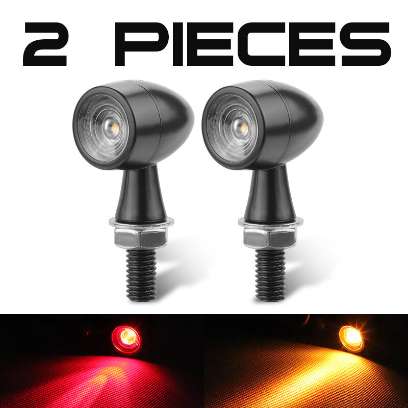 RACBOX 2x Motorcycle for Mini LED Bullet Turn Signal Brake Blinker Indicator Light