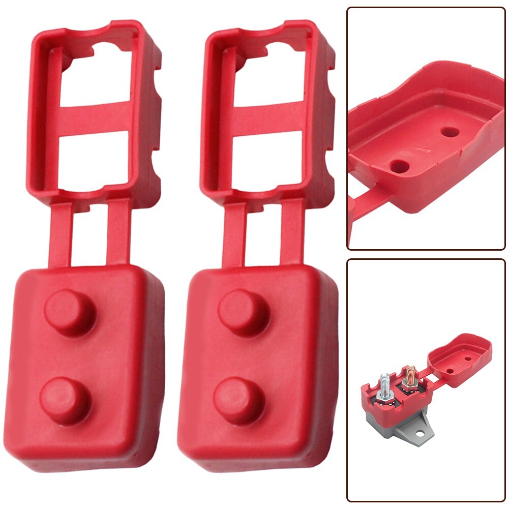 2Pcs Circuit Breaker Cover Protective Sleeve 12V 24V Automatic Reset Stud Type
