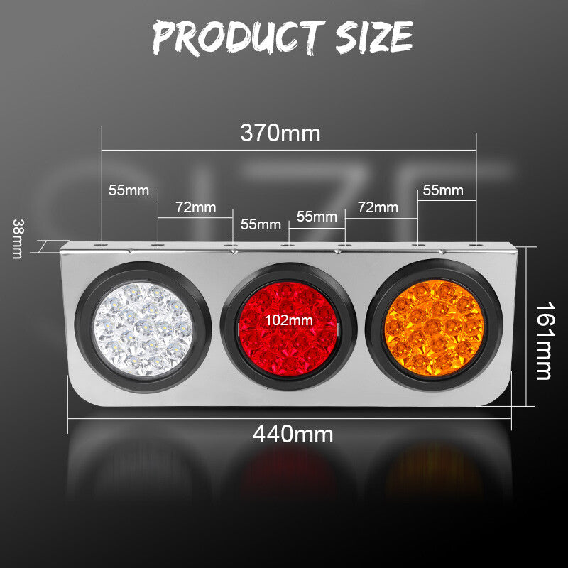 4inch 2¡Á 48LED Truck Light Bar Stop Turn Tail Rear Brake Lamp Strip 3 color