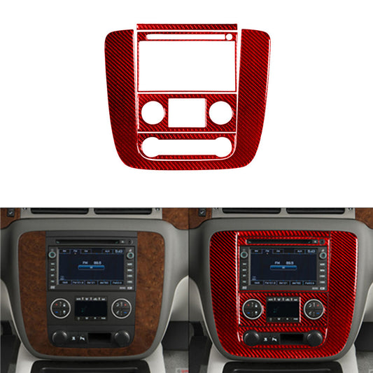 Red Carbon Fiber Digital Climate Panel Trim For Silverado/tahoe/ for sierra 2007-14 C