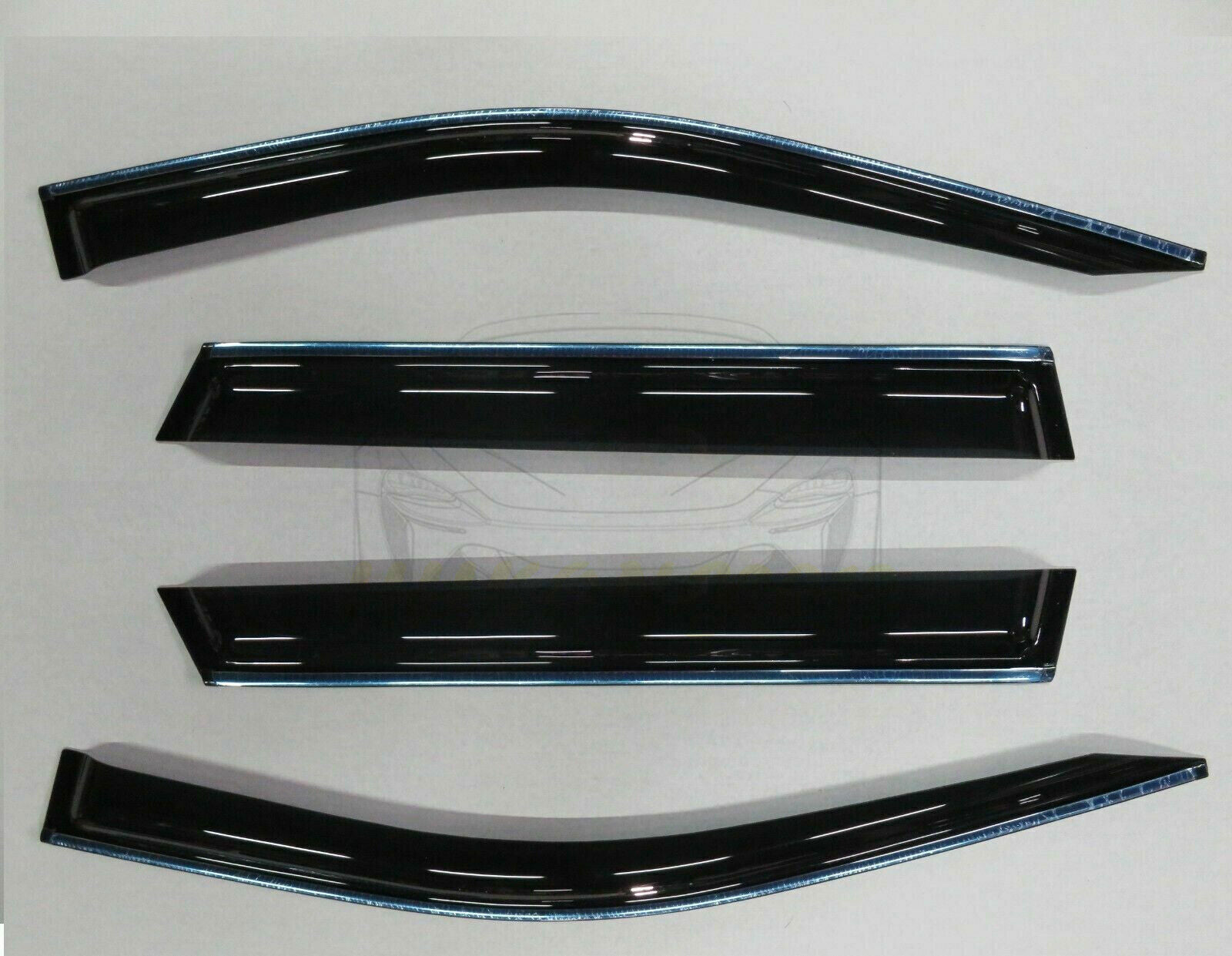 Chrome Trim Side Window Visors Guard Vent Deflectors for Hyundai Santa Fe 19-23