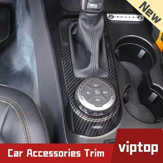 2021-2023 for Ford Bronco Gearbox Gear Shift Panel Cover Trim Carbon Fiber ABS