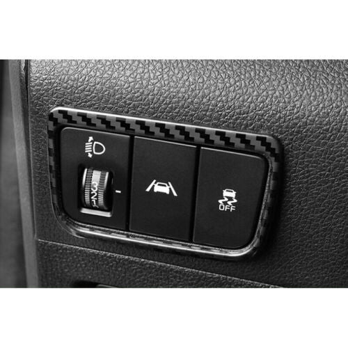 for Kia K5 2021-2023 Carbon Fiber S.Steel Car Headlight Switch Button Cover Trim