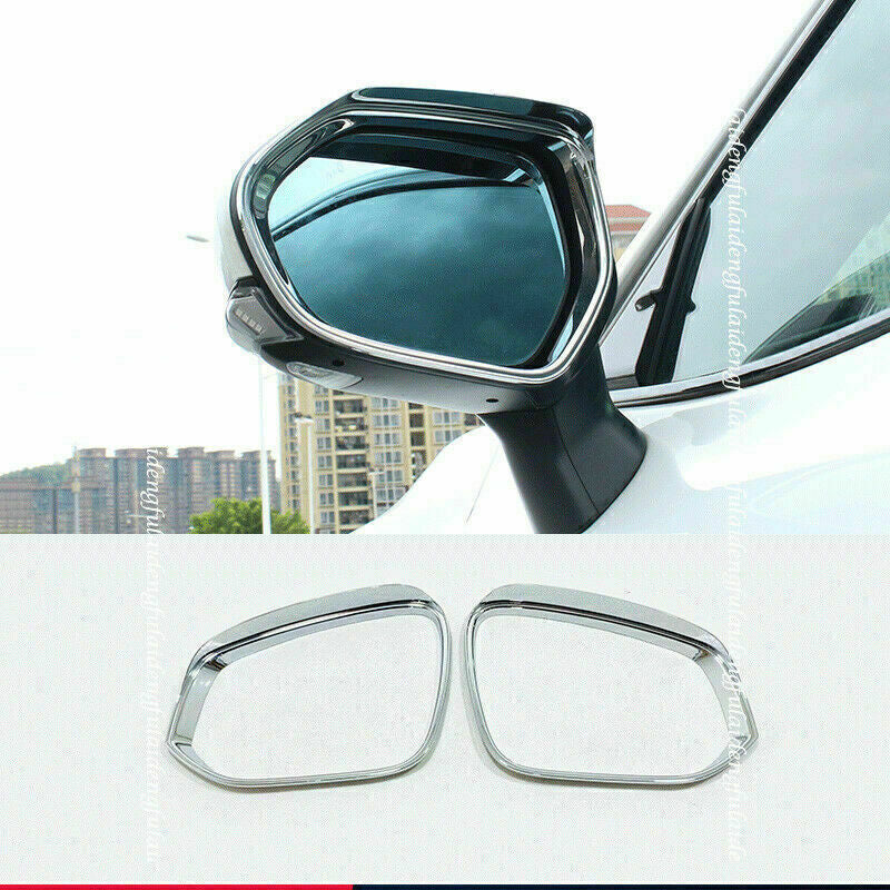 Chrome Rear View Mirror Rain Eyebrow Cover Trims ABS for Toyota RAV4 2019-2024