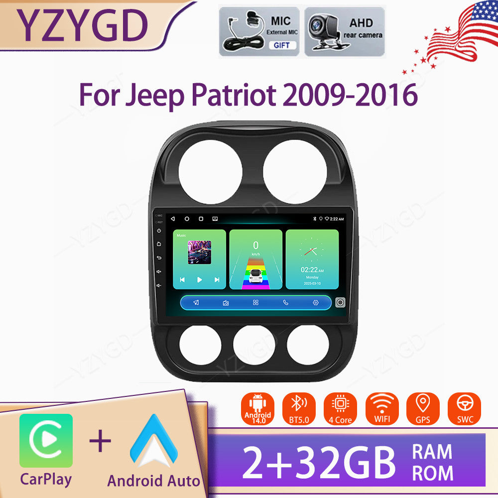 for Jeep Patriot 2009-2016 Stereo Android Auto Carplay Car Radio GPS Navi Screen