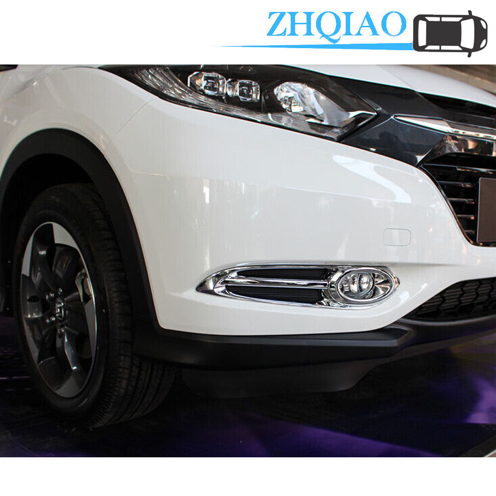 Chrome Car Front Fog Light Lamp Cover Trim Fits for Honda Vezel HR-V 2014-2015