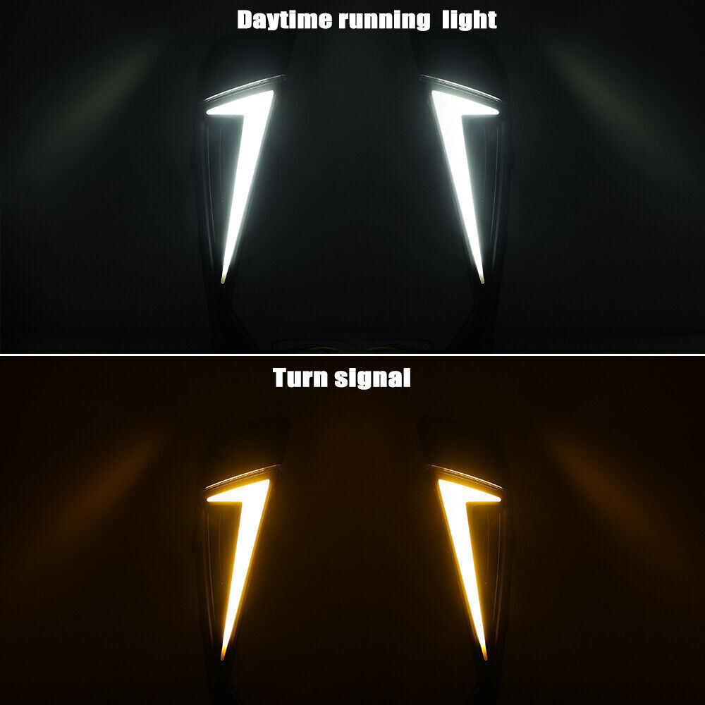 1. Dual LED fog lights, daytime running lights, and turn signals applicable to for Toyota CHR 2020-2023.