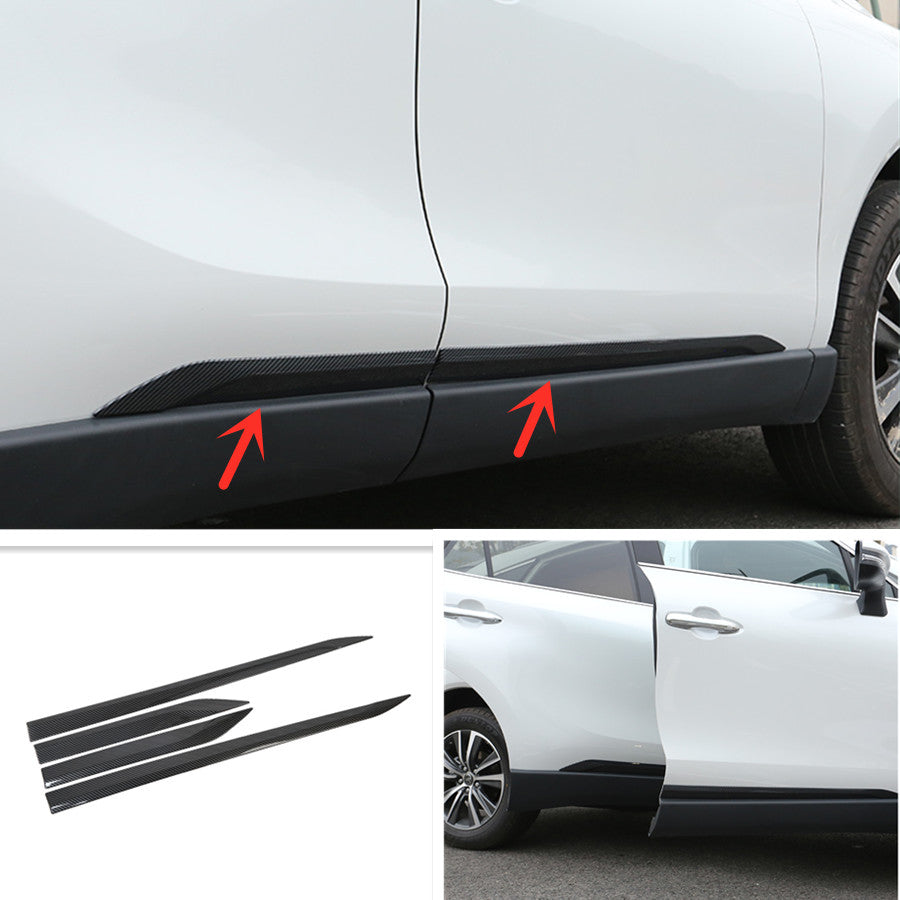 for Toyota Venza 2021-2023 Carbon fiber ABS Body Side Door Cover Trim Guard Set