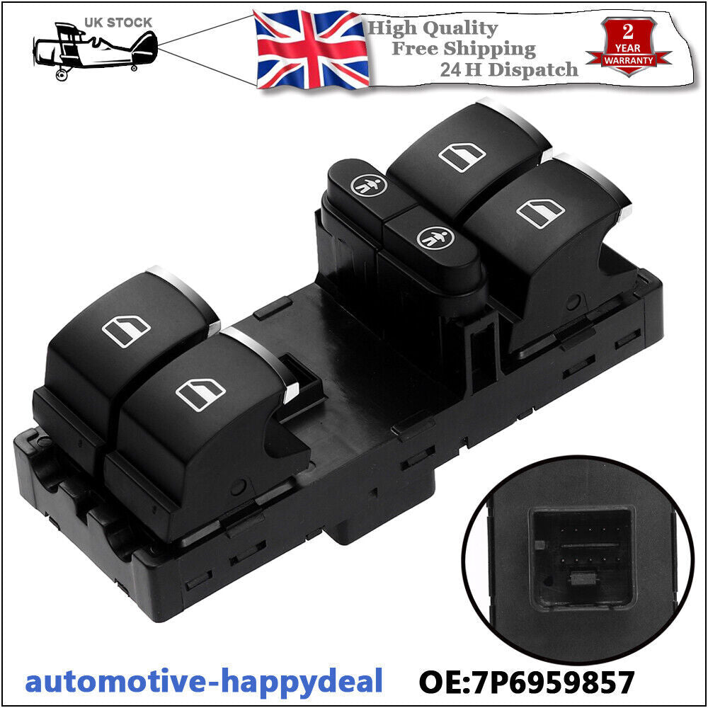 Electric Black Power Window Switch Fits for VW Sharan Touran Touareg 7P6959857