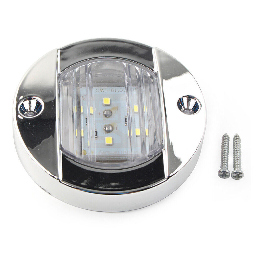 12V LED Side Marker Trailer Lights White Lamp Round Fit Truck Trailer RV Boat