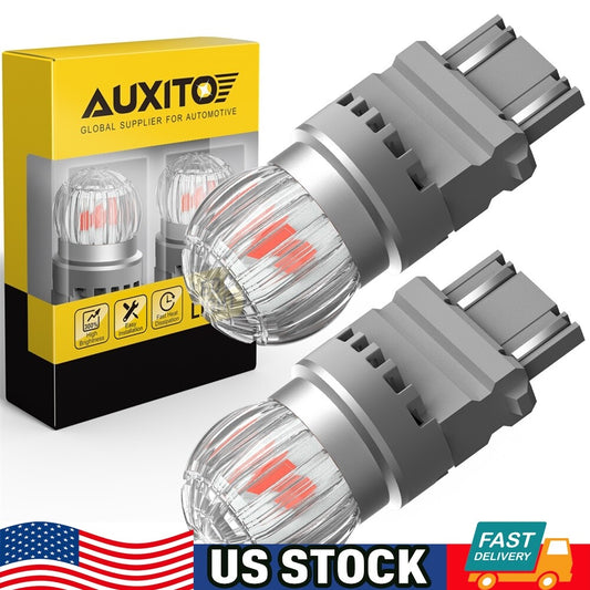 2 AUXITO Lighting 3157 LED Brake Tail Turn Signal Flashing Bulbs (Red)