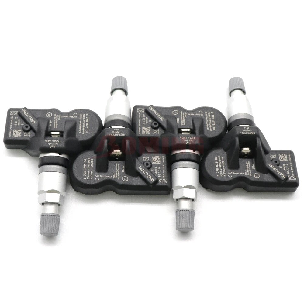 New 4-piece TPMS 6798872 tire pressure sensor for BMW 2, 3, 4, 5, 6, 7 series, X1, Z4, and for Mini .