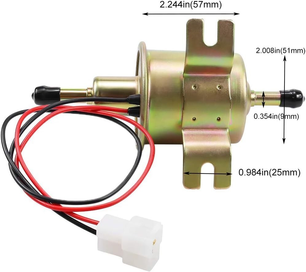 Electric Fuel Pump for Lawn Mower Carburetor Gas Diesel Engine 2.5-4psi HEP-02A