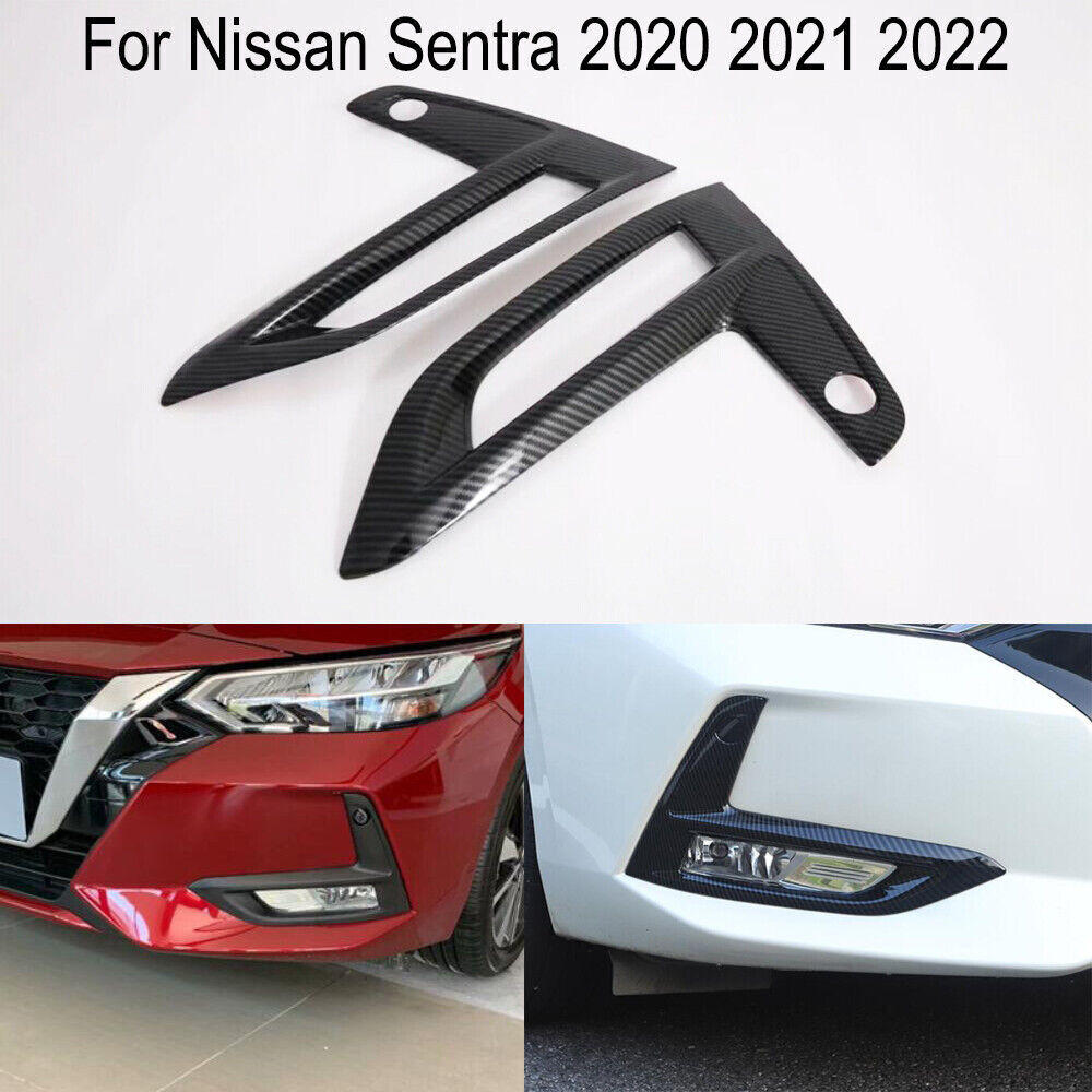 for Nissan Sentra 2020 2021 2022 Auto Pair Front Fog Light Lamp Frame Cover Trim