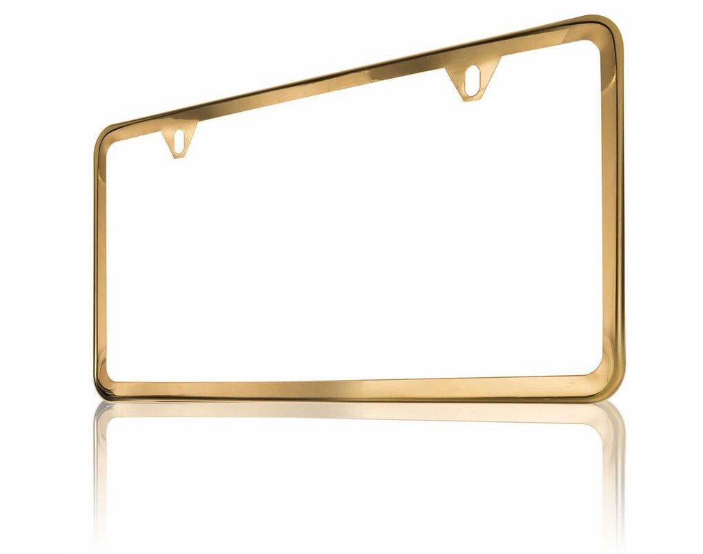 1 piece of car license plate frame cover cap rear boot trunk gold for Saab for Smart