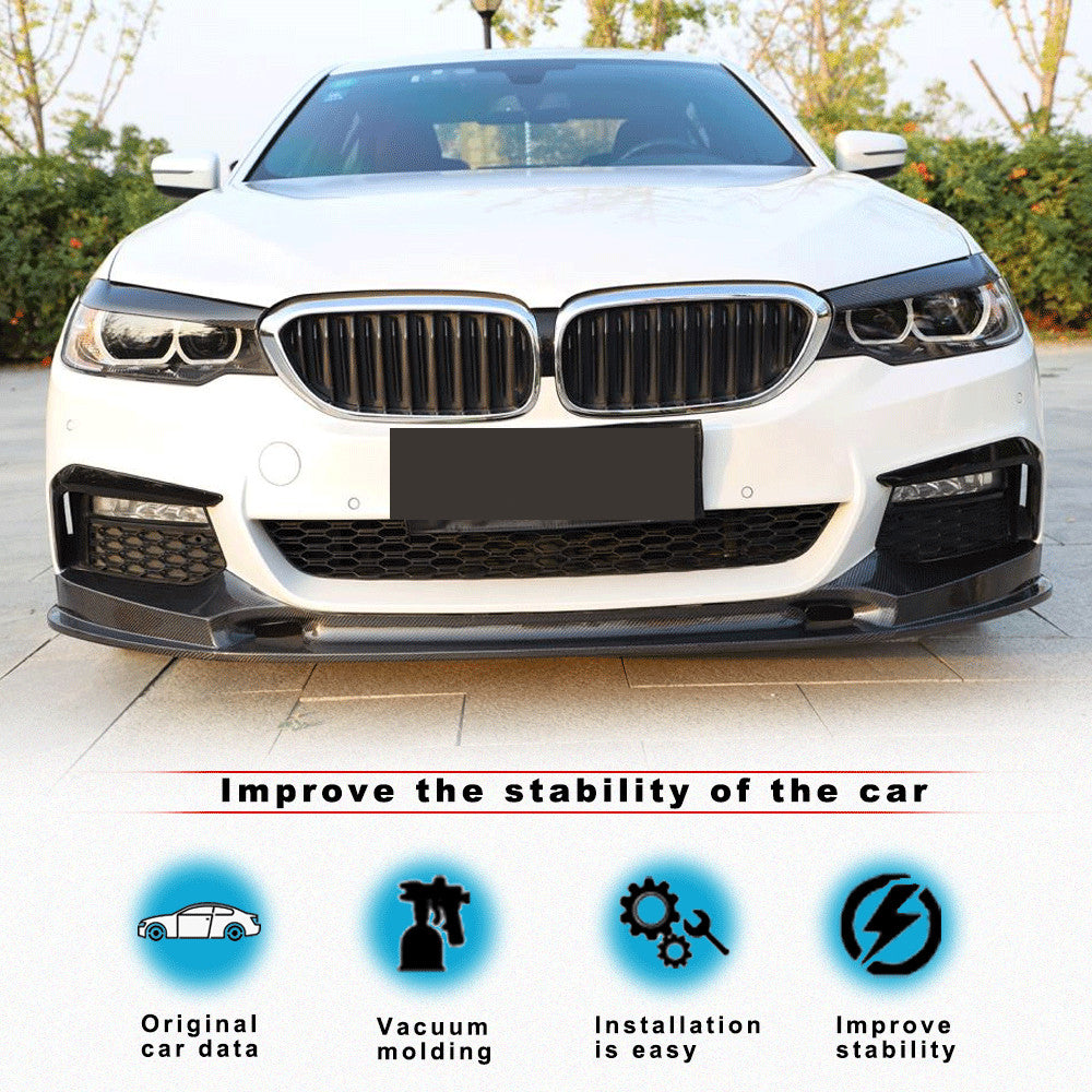 for BMW G30 G31 G38 540i M SPORT 2017-2020 REAL Carbon Front Bumper Lip Spoiler