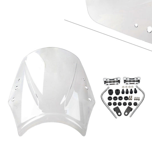 Motorcycle Windshield Wind Screen Deflector Wind Shield Clear Universal