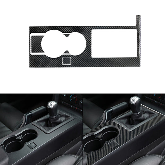 Carbon Fiber Central Panel WaterCup Holder Cover Trim for Ford for Mustang 2005-2009
