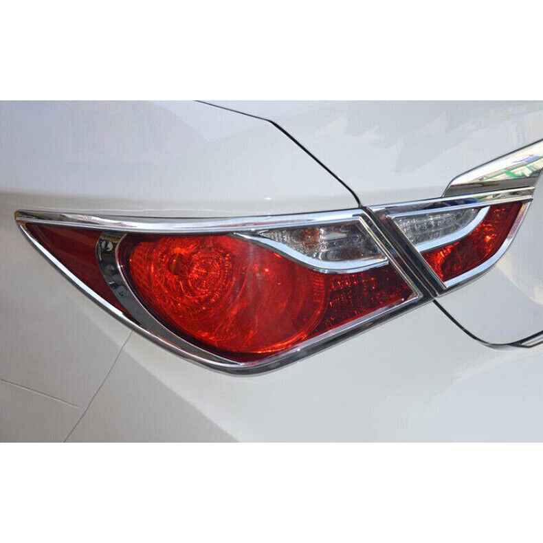 4x for Hyundai Sonata 2011-2014 Chrome ABS Rear Tail Light Lamp Cover Frame Trim
