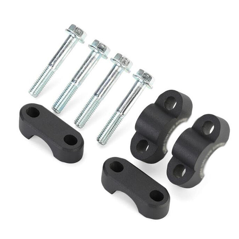 7/8 inch 22 mm Motorcycle Handlebar Stem Mounting Clip Adapter Black 2-Piece